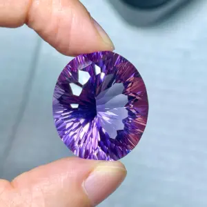 Real 100% Natural Amethyst Crystal Gemstone Faceted Cut Oval Vibrant Brilliant Purple Stone Polished Amethyst for Jewelry Making
