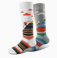 Chaussettes de ski professionnelles, styles longs et courts, épaisses, à fond en tissu éponge, en Spandex/Polyester/Coton, respirantes, adaptées à l'automne et à l'hiver, chaudes