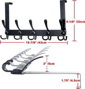 Ganchos de Pared Blancos, 5 Ganchos Triples Verticales de Metal para Colgar sobre la Puerta, para Abrigos, Toallas, Sombreros, Chaquetas, Mochilas, Bolsos - Product Image 2