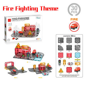 Piste de course électrique sur rail à thèmes multiples Jouets d'assemblage en plastique Puzzle de ville éducatif Blocs de construction pour enfants Cadeaux - Product Image 6