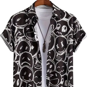 Camiseta de Manga Corta para Hombre 2025, Estampado de Moda |   Verano y Otoño, Edición Europea y Americana, Ropa de Playa Informal para Viajes Transfronterizos - Product Image 1