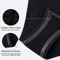Culotte menstruelle sans couture pour femme, taille mi-haute, anti-fuite, 4 couches, en fibre de bambou