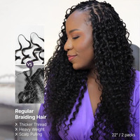 Extensions de cheveux humains au crochet Curly Feather Miracle Knots, 80 mèches, invisibles, sans nœuds, pré-séparées, Deep Wave