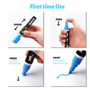 粉笔标记-8个充满活力，可擦，无毒，水基，可逆的尖端。用于企业的玻璃或黑板标记 - Product Image 5