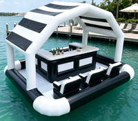 Bar de piscine gonflable en PVC pour événements extérieurs, fêtes, pub aquatique, noir, vert, rouge, bleu, jaune, rose, tente de bar de piscine gonflable avec sièges