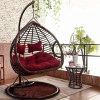 XIUNAN Moderne Intérieur/Extérieur Jardin Suspendus Oeuf Chaises Deux-Swing Paresseux Patio Rotin Meubles En Plastique Métal pour La Maison Hôtel