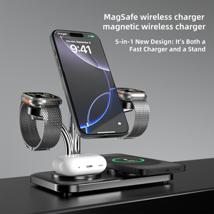 Nouveau <span class=keywords><strong>chargeur</strong></span> sans fil magnétique multifonctionnel 15W 5-en-1 avec PD/QC <span class=keywords><strong>pour</strong></span> téléphones, montres et écouteurs, port Type-C - Product Image 2