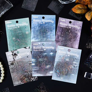 30 autocollants par paquet, série saison des pluies, autocollants décoratifs DIY pour créer des paysages de nuit pluvieuse dans votre journal - Product Image 1