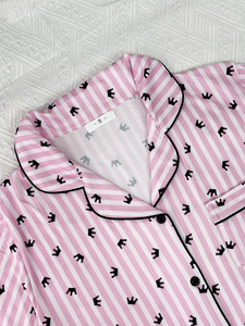 Set Pigiama Estivo da Donna Rosa Traspirante con Scollo a V, Pantaloncini in Poliestere a Vita Elastica, Due Pezzi per la <span class=keywords><strong>Notte</strong></span> - Product Image 5