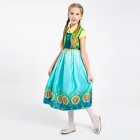 Nieuwe Halloween Party Kerst Prinses Anna Cosplay Kostuum Baby Meisjes Fancy Dress Stage Performance Pak