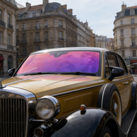 Film teinté pour pare-brise Ghost Purple, épaisseur 2 mil, protection UV, teinte rouge coucher de soleil caméléon