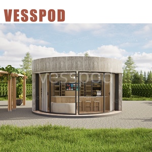 Casa Redonda Prefabricada de Diseño <span class=keywords><strong>Tropical</strong></span> Europeo de Lujo, Villa Modular en Forma de Domo de Madera y Acero, Cápsulas para Dormir para Hoteles junto al Mar - Product Image 4