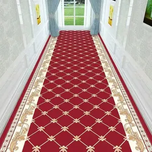 Almohadilla de lujo para porche de pasillo europeo, alfombrilla antideslizante para escalera, pasillo completo, sala de estar, pasillo de Hotel, alfombra para suelo