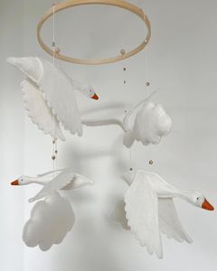 Minimalista ins Goose cuna de bebé móviles personalizados de alta calidad ligero giratorio <span class=keywords><strong>blanco</strong></span> vivero móvil para niños niñas - Product Image 5