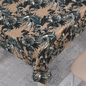 Boen in hoa PVC Khăn trải bàn bền nhựa bìa cho Nhà Bên khách sạn sống hình chữ nhật in hoa văn - Product Image 2