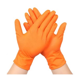 Nhà Máy Giá màu cam 8 triệu dùng một lần bột miễn phí kim cương Grip Găng tay Nitrile găng tay Heavy Duty công nghiệp Nitrile glovees XL - Product Image 6