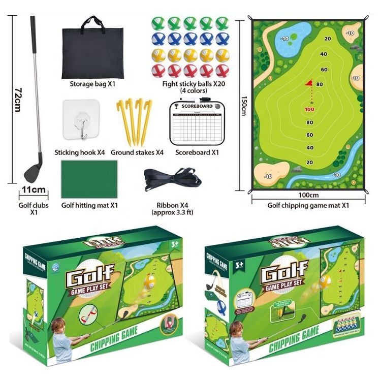 Tapis de jeu de golf intérieur extérieur jardin fête jeux de puces ensemble de jeu de golf collant pratique pour adultes enfants jouet