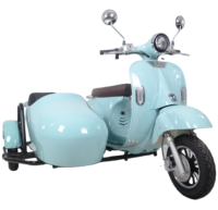 Motocyclette électrique avec side-car homologuée CEE, style rétro Vespa, 60V 3000W, puissante, scooter électrique Vespa, style italien, Citycoco électrique