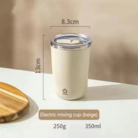 Tasse de mélange magnétique par USB de 350ml avec logo personnalisé tasse automatique de poudre de protéine de lait de café