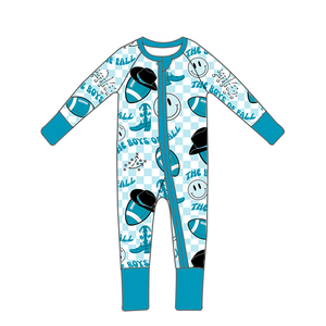 Elegante <span class=keywords><strong>Mono</strong></span> de Bambú para Bebé, Manga Larga, con Cierre, Estilo <span class=keywords><strong>Vaquero</strong></span> Occidental, Ropa para el Hogar para Bebés - Product Image 1