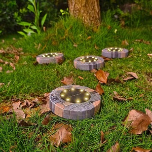 Lampe solaire LED encastrée pour jardin, en résine, pour pelouse, cour et allée - Product Image 3