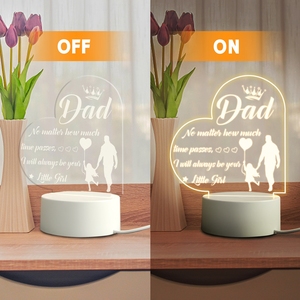 Día del <span class=keywords><strong>Padre</strong></span> <span class=keywords><strong>cumpleaños</strong></span> Regalos de Acción de Gracias para papá de hija hijo personalizado acrílico 3D LED luz de noche decoración de dormitorio - Product Image 5