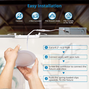 Canada 9W 4Inch <span class=keywords><strong>LED</strong></span> Dimmable Chìm Potlight <span class=keywords><strong>ETL</strong></span> Energy Star Liệt Kê 750LM IC Đánh Giá <span class=keywords><strong>LED</strong></span> Đèn Trần Với Hộp Nối - Product Image 5