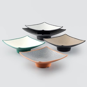Plato Desechable de Melamina con Base Alta, Diseño Moderno, para Uso Comercial en Restaurantes y Fiestas, para Postres, Bocadillos y Platos Fríos, para Hoteles - Product Image 3