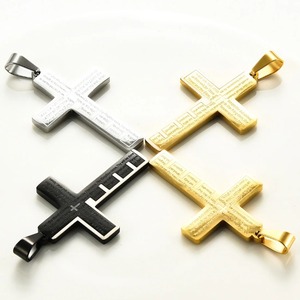 Collier avec pendentif croix de Jésus en acier inoxydable pour hommes et femmes, multicolore, breloques de prière chrétienne, biblique, catholique, amulette, bijoux, cadeau - Product Image 4