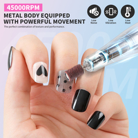Perceuse à ongles Portable professionnelle et tampons de lime 45000 tr/min outil de pédicure manucure électrique avec moteur brossé pour une utilisation en salon