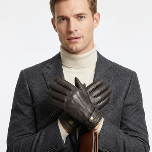 Gants en cuir de mouton d'hiver décontractés, thermiques, respirants, longueur poignet, pour l'extérieur, prix de gros, luxe, mode, unis, compatibles écran tactile - Product Image 1