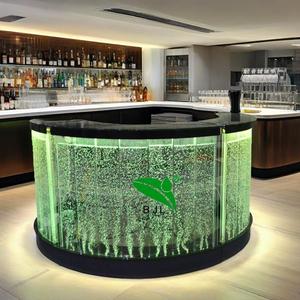 Thương mại đồ nội thất LED Aquarium bong bóng nước cong quầy bar quầy tiếp tân bàn bảng - Product Image 1