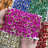 Garnitures en strass plats colorés à coudre JP Glass, sans nickel, écologiques, pour vêtements, sacs, chaussures, robes