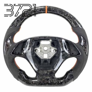 Volant en fibre de carbone forgé rouge pour Chevrolet Corvette C7 Z06 Camaro 2014-2019, style course coupé, personnalisé - Product Image 1