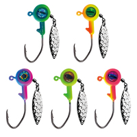 Prêt à expédier 1,75g 3,5g 5g Têtes de jig pour crapet, Hameçon de pêche, Tête de jig à gros œil avec lame rotative pour la pêche au black bass