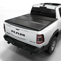 Couverture de benne rigide enroulable, pliable en trois parties, étanche, à verrouillage manuel, en aluminium, pour camionnettes 4x4 - Compatible avec Dodge Ram Ford Ran