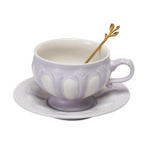 <b>Cheap</b> Price Exquisite Western Relief Ceramic Tea Set Porcelain Coffee Cup - Product Image 6