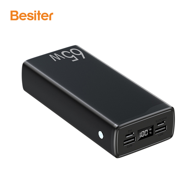 2023 Hot Sale 65w Fast-charging Portable Power Bank 30000mah with Led Display for Universal Phone
