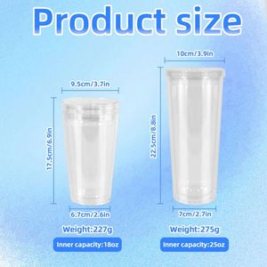 Vasos Acrílicos Transparentes Personalizados con Logotipo, de 12oz, 16oz y 24oz, con Tapa de Doble Pared, Tipo Bola de Nieve, con Orificio y Tapón - Product Image 2
