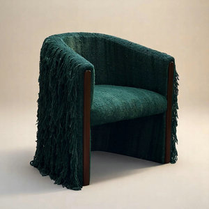 Heritage Craft Handmade Living Room Faux Wool Fringe <strong>Occasional</strong> <strong>Chair</strong> Wooden Formal Farmhouse Tassel Dining Room <strong>Chairs</strong> <strong>for</strong> <strong>Sale</strong> - Product Image 5