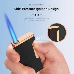 JX New Customized LOGO Classic Metal Windproof <strong>Lighter</strong> Butane Fuel Blue Flame Directly <strong>Blazing</strong> Business Matte Black Wholesale - Product Image 2
