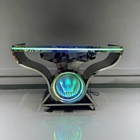 Bar lumineux à vin de haute qualité affichage 3D comptoir de cabine de DJ discothèque logo personnalisé meubles de Table LED éclairés en acier inoxydable