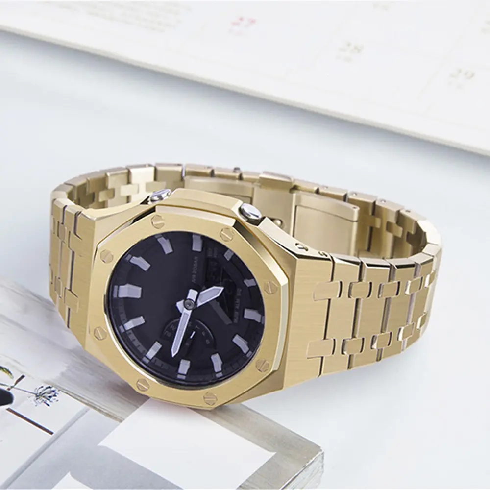 Stainless Accessories Luxury Strap Third Generation Watch Metal Case G Shock Ga2100 Gshock Watch Band Strap for Ga2100 Casio