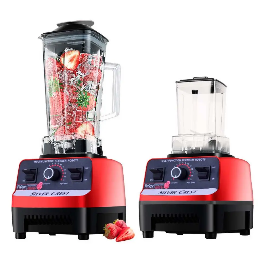 Mixer komersial pembuat jus jus prosesor makanan multifungsi perak Crest Blender 4500w peralatan dapur tugas berat
