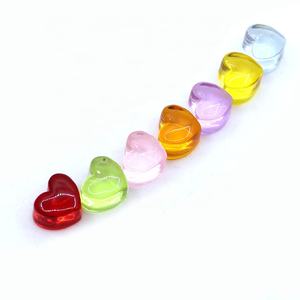 Perle en résine transparente 3D en forme de cœur épais, style bonbon, mignonne et kawaii, 15*17*9mm, pour DIY - Product Image 1