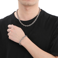 Collar de eslabones lisos en forma de O de acero inoxidable versátil, cadena unisex para clavícula, accesorios para el cuello, venta al por mayor transfronteriza