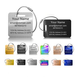 Custom Fun Metal <b>Backpacks</b> Tag Laser Engraved Stainless Steel Custom Name ID Baggage Tags Travel Essentials Accessories - Product Image 1