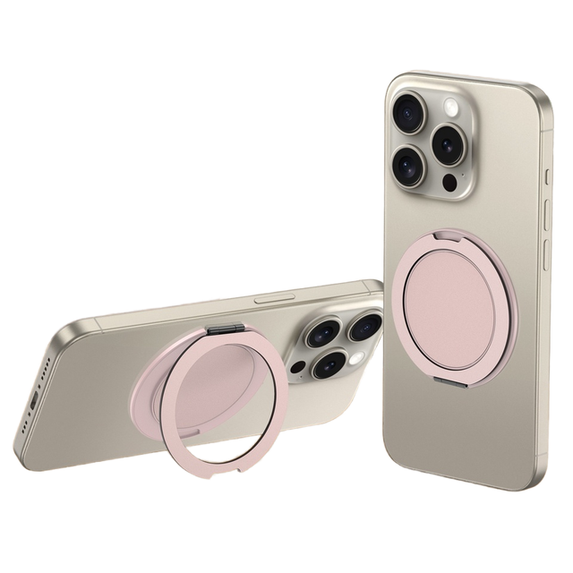 360° Rotating Ultra-Thin Adjustable for Magsafe Double Magnetic Phone Bracket with Frosted Ring Bracket