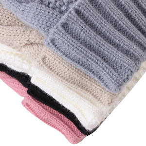 Berretto da berretto lavorato a maglia invernale da donna foderato in pile caldo bianco Beige rosa grigio con berretto con cappuccio in cranio lavorato a maglia in pelliccia sintetica - Product Image 2