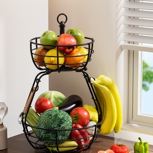 2 livelli cesto di frutta da cucina in metallo portatile in metallo porta frutta staccabile Multi-strato porta frutta cucina cremagliera frutta - Product Image 1